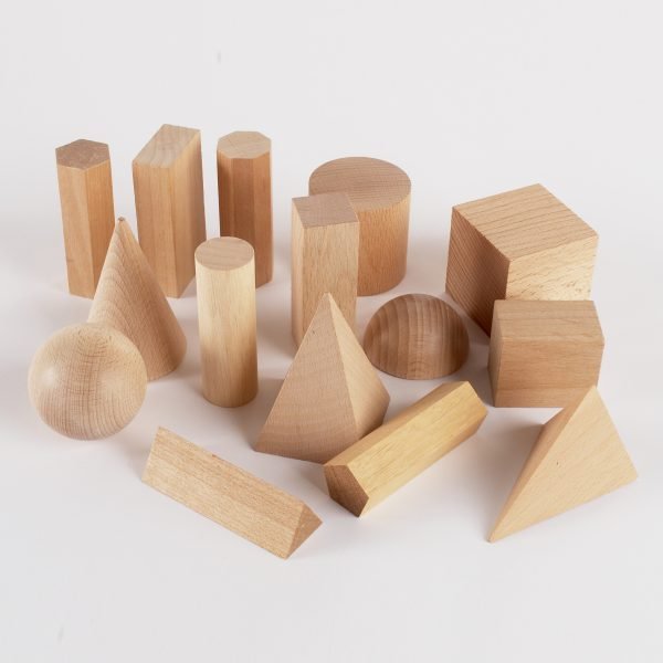 Set 15 figure solide in legno Tickit