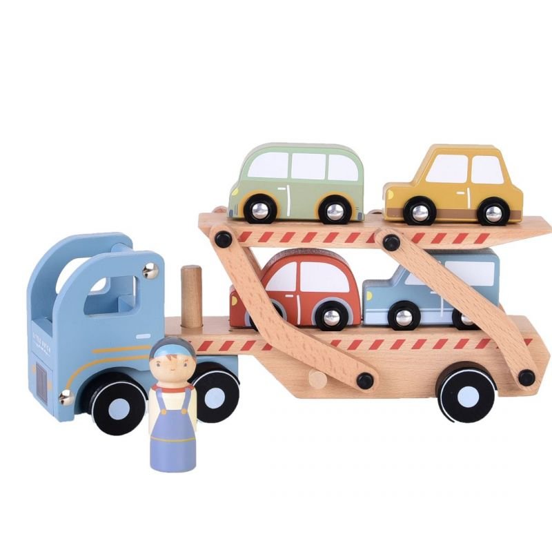 Set camion rimorchio con 4 vetture Little Dutch - Babookidsdesign