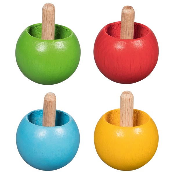 Trottola capovolta legno colori primari Goki