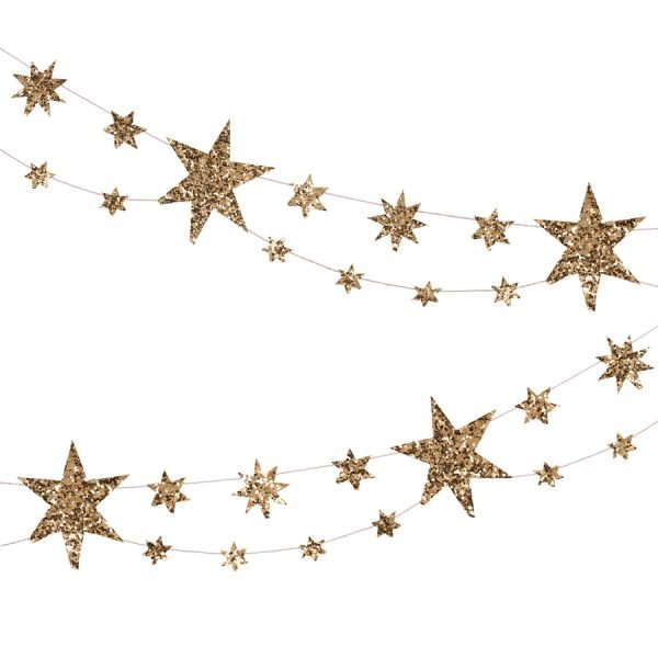 Ghirlanda di stelle glitter oro MeriMeri