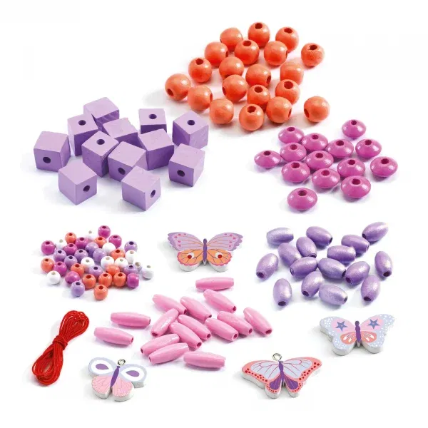 Kit perline per collane e braccialetti Butterfly Djeco