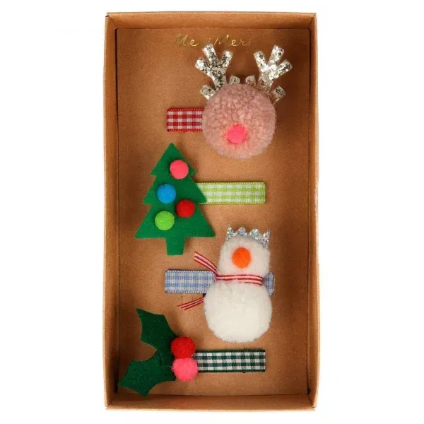 Set 4 clip per capelli Christmas Icon MeriMeri