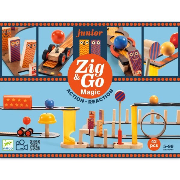 Pista azione reazione Junior ZIG & GO Magic 42 pezzi Djeco