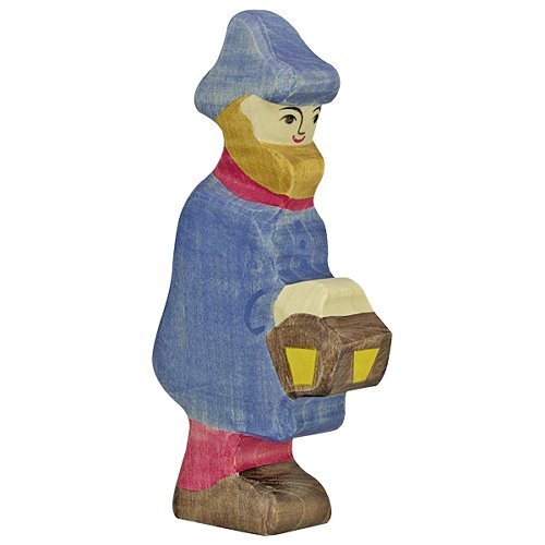 Figura legno Pastore con lanterna - Holztiger