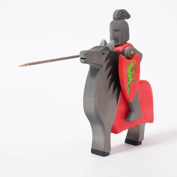Set figure legno Cavaliere nero con cavallo - Ostheimer