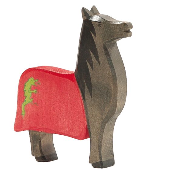 Set figure legno Cavaliere nero con cavallo - Ostheimer