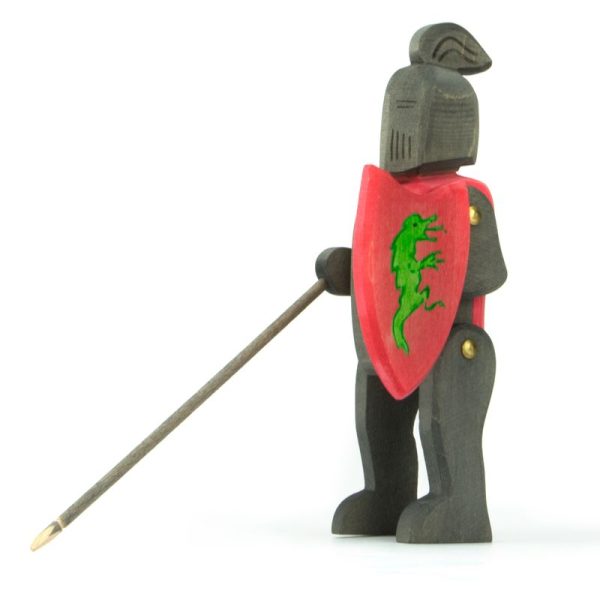 Set figure legno Cavaliere nero con cavallo - Ostheimer