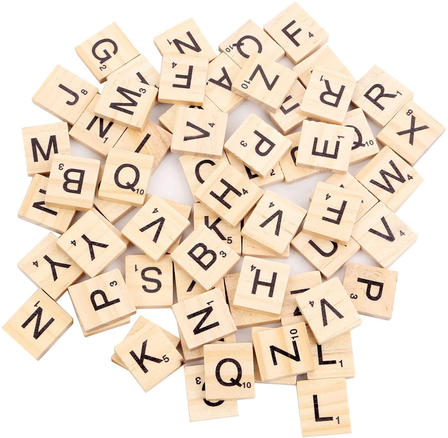 Tessere alfabeto legno 100 pezzi