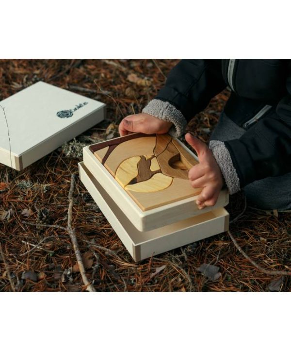 2 Puzzle incastri Wood Art Lupo Cocoletes