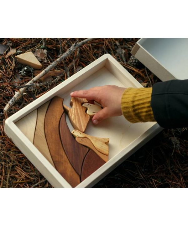 2 Puzzle incastri Wood Art Lupo Cocoletes