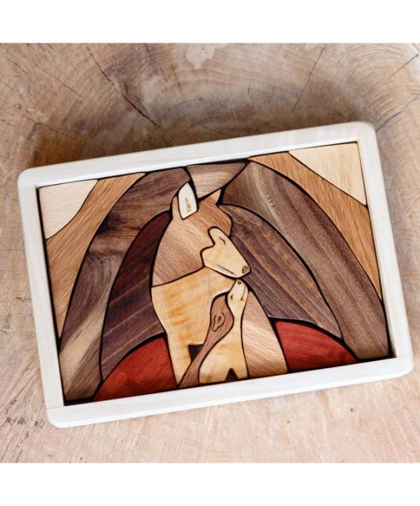2 Puzzle incastri Wood Art Lupo Cocoletes