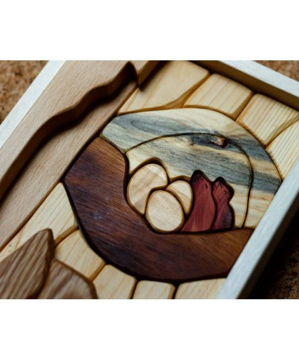 2 Puzzle incastri Wood Art Nido Cocoletes