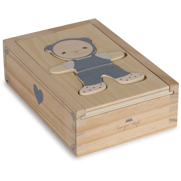 Puzzle dei personaggi Teddi blu Konges sløjd