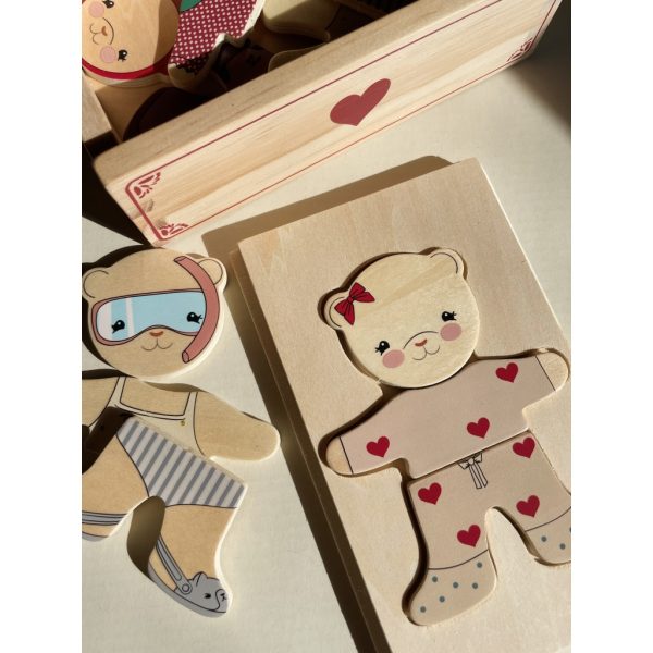 Puzzle dei personaggi Teddi rosa Konges sløjd
