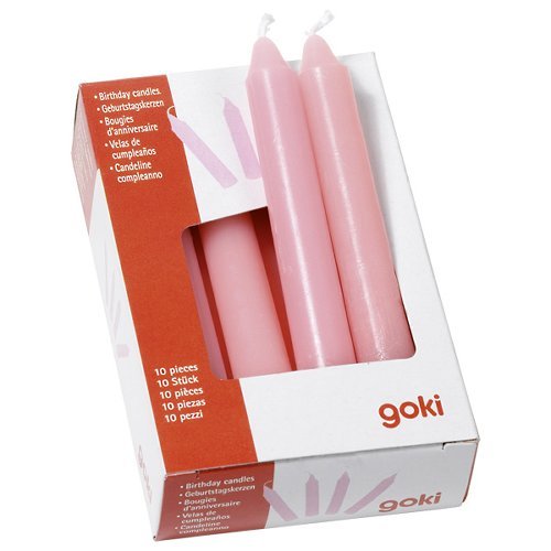 Set 10 candele compleanno rosa Goki