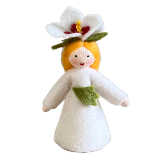 Figura Waldorf Fata White Hibiscus Ambro-dolls