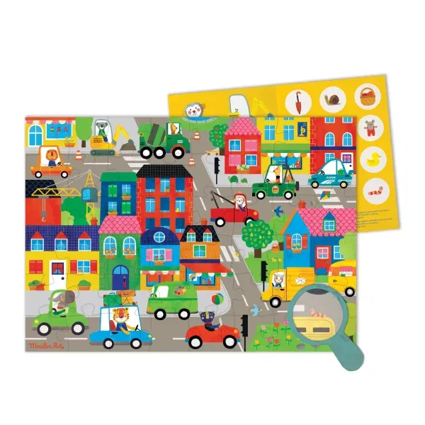 Puzzle cerca e trova In città 48 pezzi Les Popipop Moulin Roty