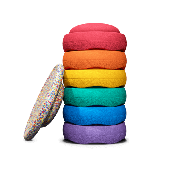 Set 6 Elementi Impilabili + Tavola Rainbow Stapelstein