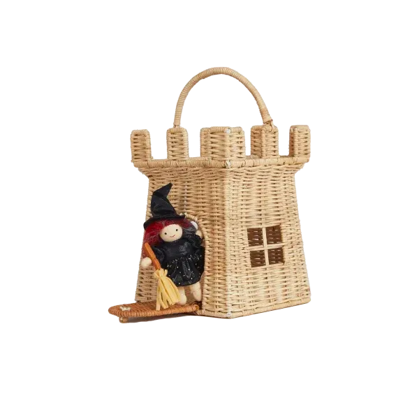 Borsa rattan castle bag natural OlliElla