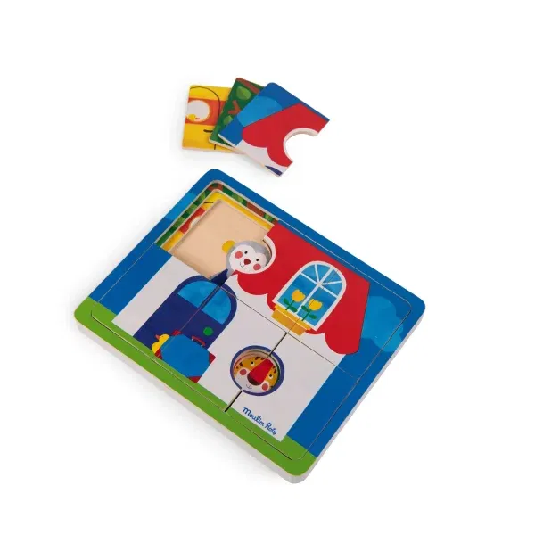 Gioco Puzzle 3 livelli Les Popipop Moulin Roty