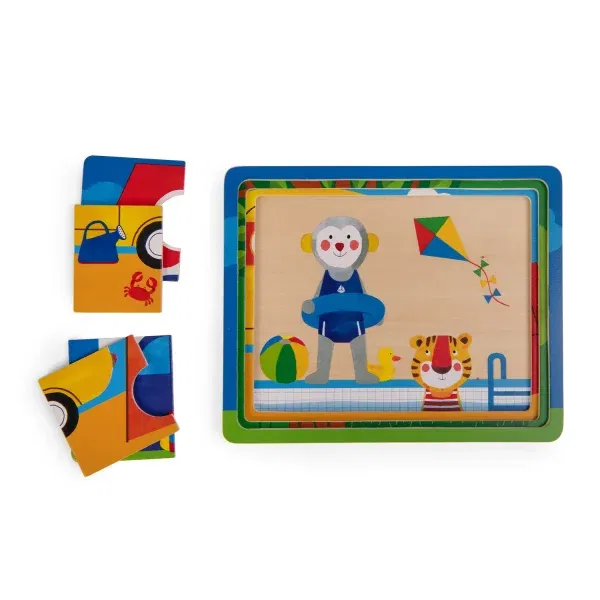 Gioco Puzzle 3 livelli Les Popipop Moulin Roty