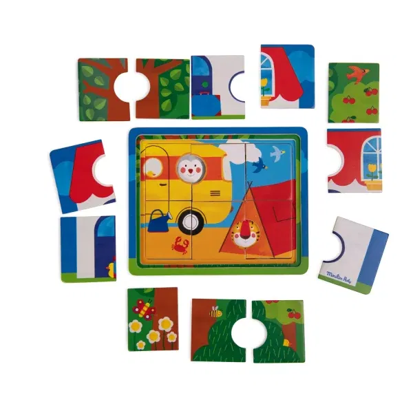 Gioco Puzzle 3 livelli Les Popipop Moulin Roty