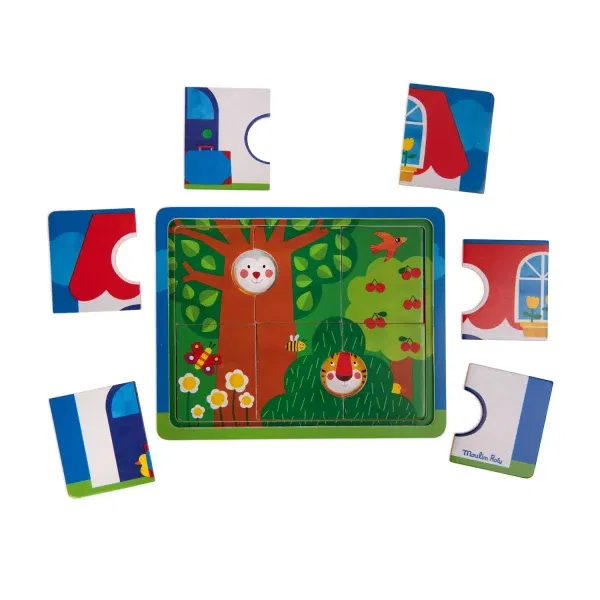Gioco Puzzle 3 livelli Les Popipop Moulin Roty