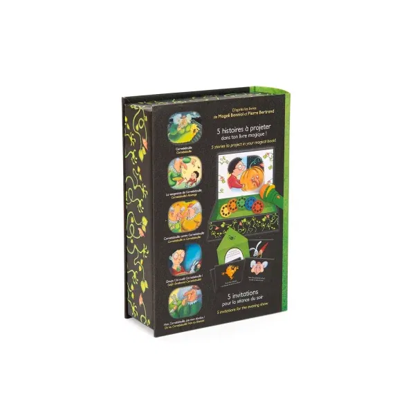 Libro cofanetto lampada proietta storie Cornabicorna Moulin Roty