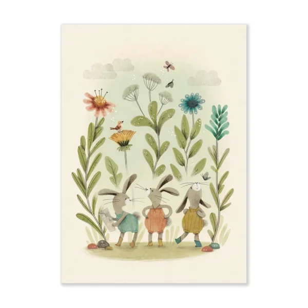 Poster 50x70 cm Trois petits lapins Moulin Roty