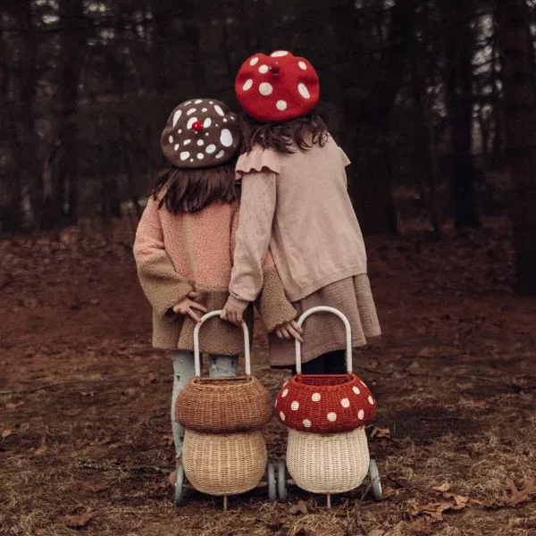 Rattan Mushroom Luggy red OlliElla