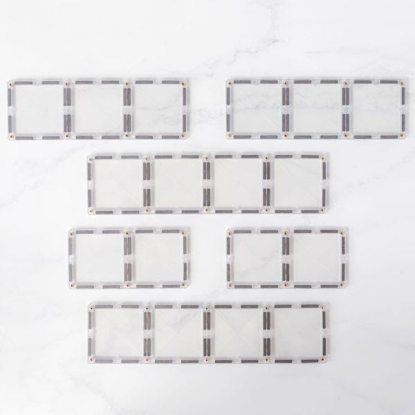Connetix tiles costruzioni magnetiche 12 Pezzi Clear Rectangle Pack