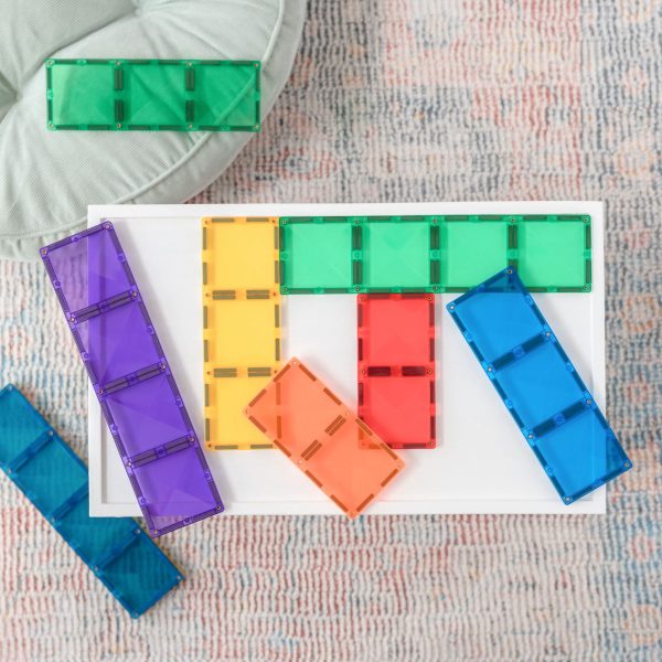 Connetix tiles costruzioni magnetiche 18 Pezzi Rainbow Rectangle Pack