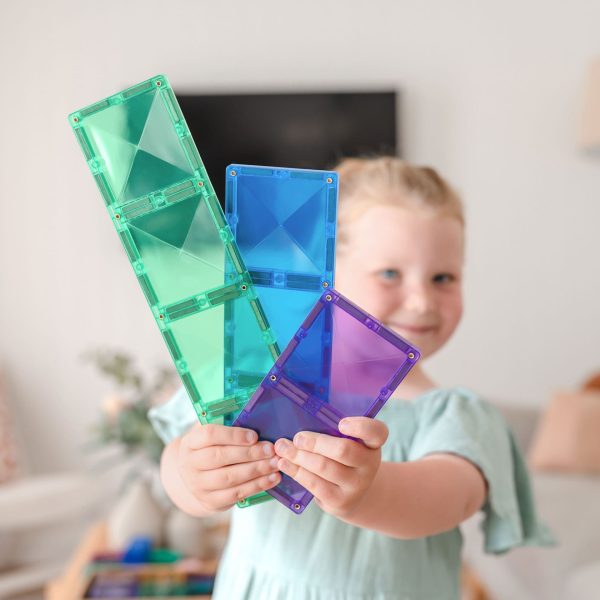 Connetix tiles costruzioni magnetiche 18 Pezzi Rainbow Rectangle Pack