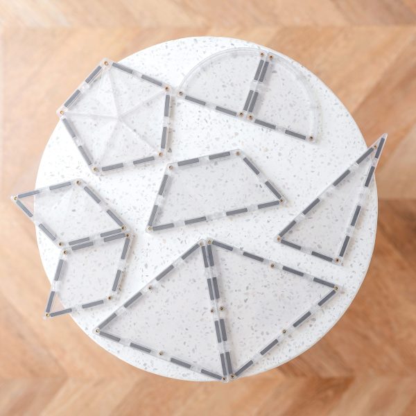 Connetix tiles costruzioni magnetiche 24 Pezzi Clear Shape Expansion