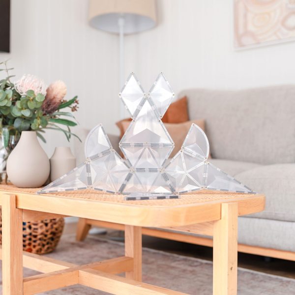 Connetix tiles costruzioni magnetiche 24 Pezzi Clear Shape Expansion