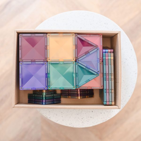 Connetix tiles costruzioni magnetiche 64 Pezzi Pastel Starter Pack + CARTE
