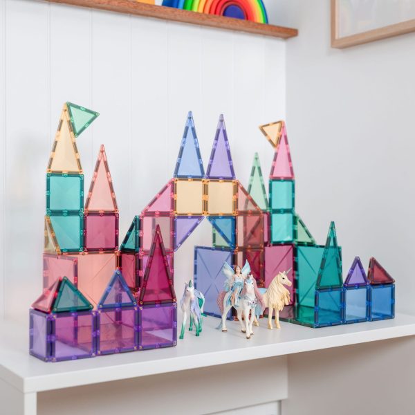Connetix tiles costruzioni magnetiche 64 Pezzi Pastel Starter Pack + CARTE