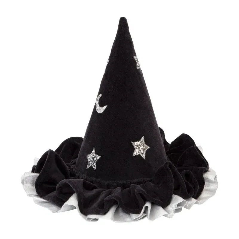 Cappello di velluto Pioggia di stelle nero MeriMeri