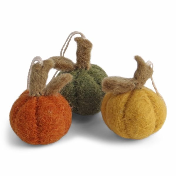 Pendenti in feltro 3 zucche colori autunno GRY & SIF