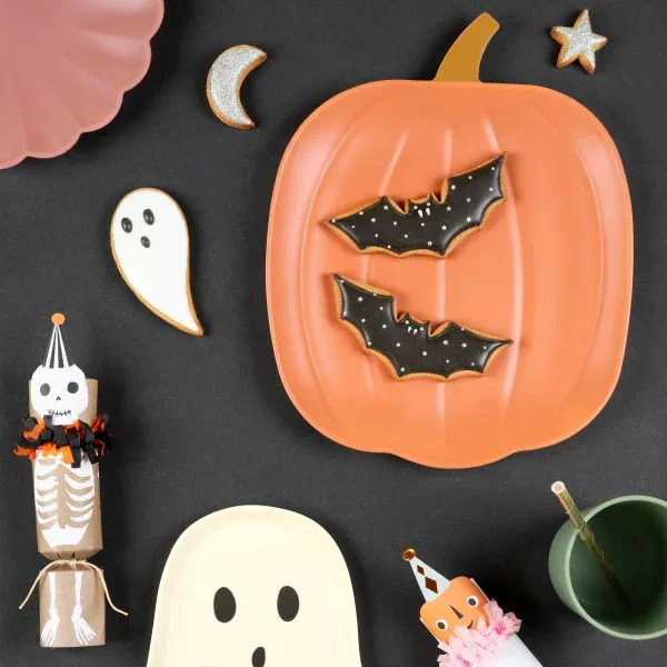 Piatto zucca Halloween bambù MeriMeri