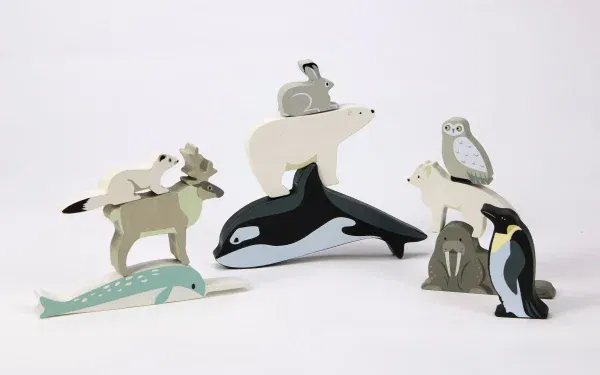 Set gioco 10 animali del Polo + teca Tender Leaf