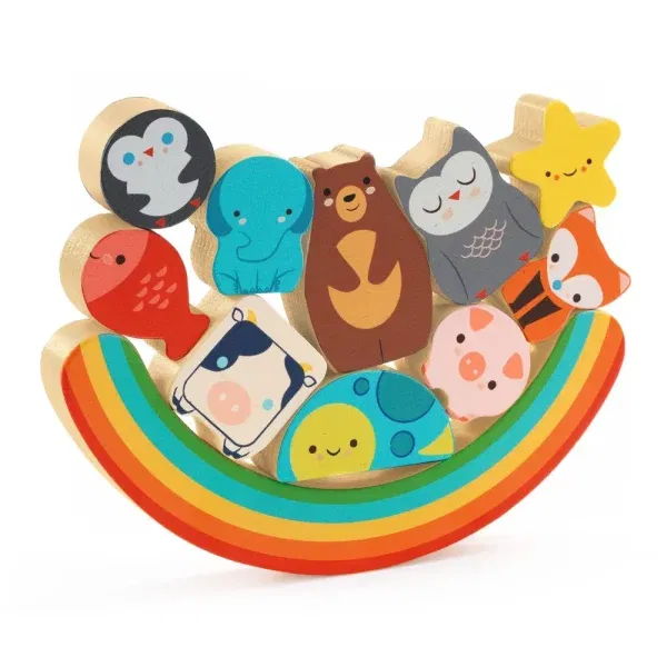 2in1 Puzzle delle forme e gioco equilibrio Rainbow Djeco