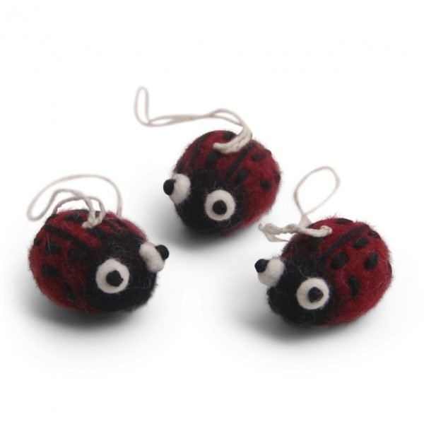 Pendenti in feltro set 3 coccinelle GRY & SIF