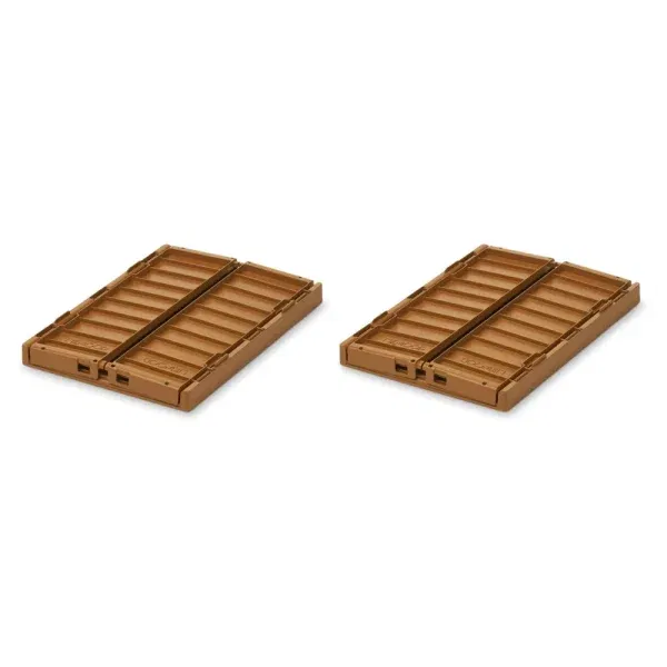 Set 2 contenitori giochi impilabili S Golden caramel LIEWOOD