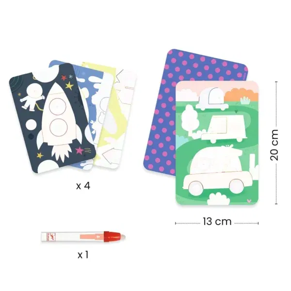 Set artistico colora con l'acqua On the road Djeco