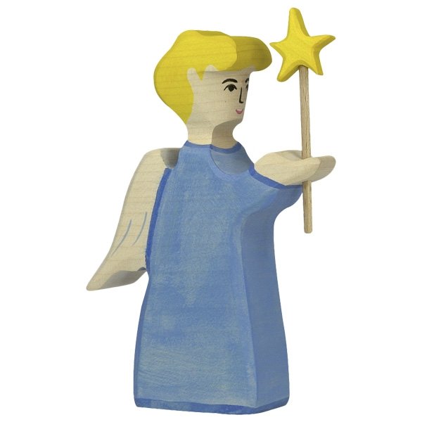 Figura legno Angelo con stella - Holztiger