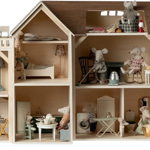 Miniatura set asse da stiro e ferro topi rosa Maileg