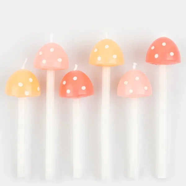 Set 6 candele Mushroom pastel MeriMeri