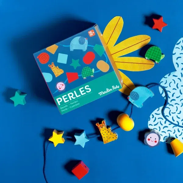 Gioco combinazioni 21 perle da infilare Moulin Roty