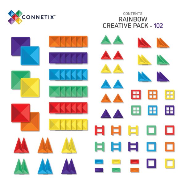Connetix tiles costruzioni magnetiche 102 Pezzi Creative Pack